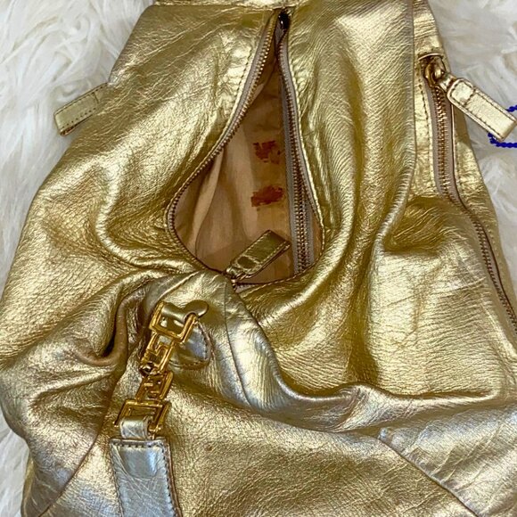 VERSACE LEATHER ONE SHOULDER BACKPACK - GOLD (RARE) main image 7
